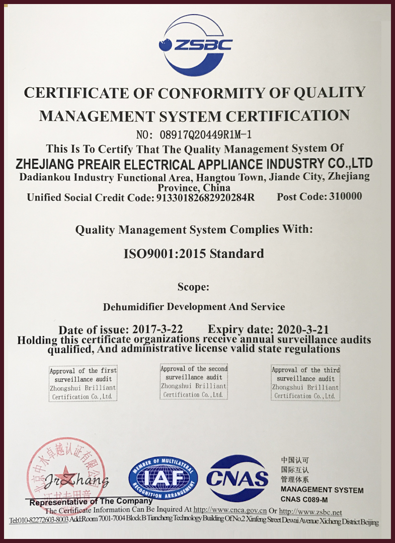 Certificate of Preair