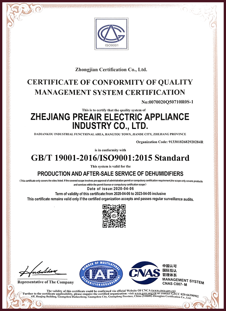 Certification of Preair